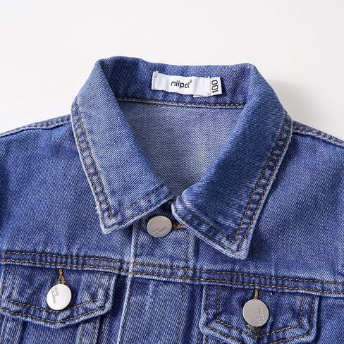 Miipat Toddler Girls Denim Jacket Sequin Patchwork Jean Jacket Little Kids Button Down Long Sleeve Jean Coat in Kuwait