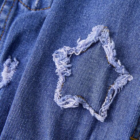 Miipat Toddler Girls Denim Jacket Sequin Patchwork Jean Jacket Little Kids Button Down Long Sleeve Jean Coat in Kuwait