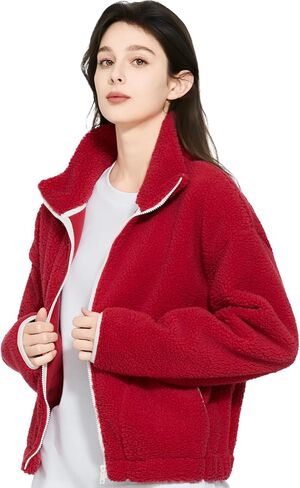 Women's Fleece Jackets Full Zip High Collar 290G Thickened Coats Long Sleeve Casual Outdoor Jacket in Saudi Arabia