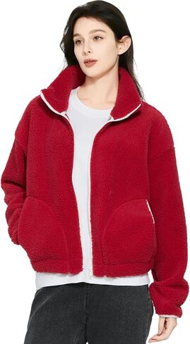 Women's Fleece Jackets Full Zip High Collar 290G Thickened Coats Long Sleeve Casual Outdoor Jacket in Saudi Arabia