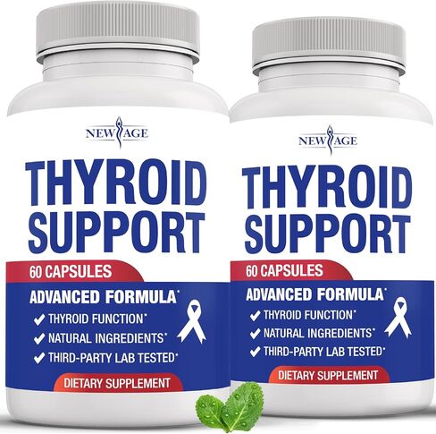Thyroid Support Supplement for Women & Men with Iodine, B12, Zinc, Selenium, Ashwagandha, Bladderwrack, Turmeric, Schisandra - Non-GMO, Vegetarian - 120 Count in Saudi Arabia