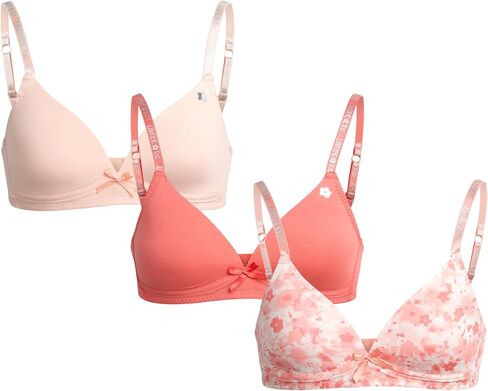 Limited Too Girls' Bras - 3 Pack Lightweight Wireless Microfiber Bras for Girls, Seamless Molded Everyday Bra (30A-34A) in Saudi Arabia