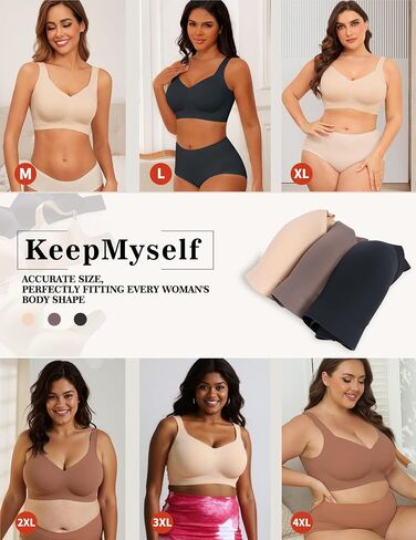 Women's Wireless Bras Full Coverage Seamless Supportive, Back Smoothing T-Shirt Bra with Padded Everyday Bra in Kuwait
