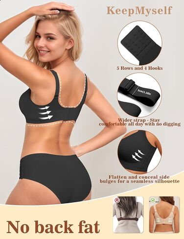 Women's Wireless Bras Full Coverage Seamless Supportive, Back Smoothing T-Shirt Bra with Padded Everyday Bra in Kuwait