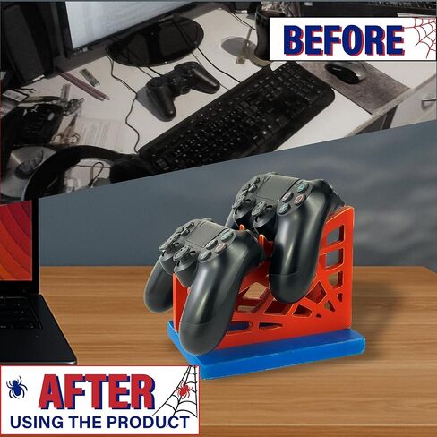 Gamer Gift for Men Teenage Boy Wood Controller Organizer with Headphone Holder & Game Controller Stand - Unique Gift Idea for Husband, Boyfriend, Gamers, Game Lover, Gaming Accessory in Kuwait