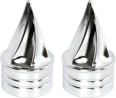 1 Pair Metal Twisted Style Front Axle Nut Covers Conical Axle Caps Compatiable for Harley Touring Softail, Sportster, Dyna, Street Glide, Road King, Road Glide, Electra Glide 2008 Up (Chrome) in Kuwait
