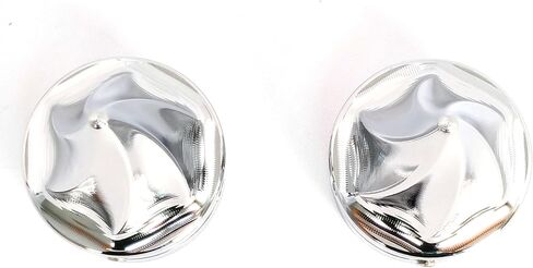 1 Pair Metal Twisted Style Front Axle Nut Covers Conical Axle Caps Compatiable for Harley Touring Softail, Sportster, Dyna, Street Glide, Road King, Road Glide, Electra Glide 2008 Up (Chrome) in Kuwait