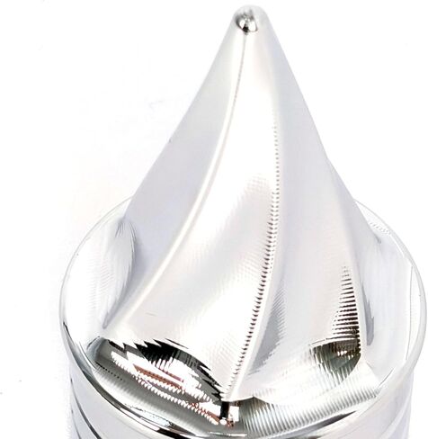 1 Pair Metal Twisted Style Front Axle Nut Covers Conical Axle Caps Compatiable for Harley Touring Softail, Sportster, Dyna, Street Glide, Road King, Road Glide, Electra Glide 2008 Up (Chrome) in Kuwait