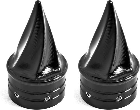 1 Pair Metal Twisted Style Front Axle Nut Covers Conical Axle Caps Compatiable for Harley Touring Softail, Sportster, Dyna, Street Glide, Road King, Road Glide, Electra Glide 2008 Up (Chrome) in Kuwait