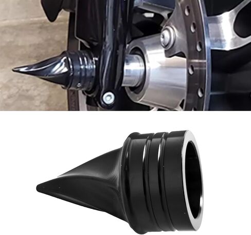 1 Pair Metal Twisted Style Front Axle Nut Covers Conical Axle Caps Compatiable for Harley Touring Softail, Sportster, Dyna, Street Glide, Road King, Road Glide, Electra Glide 2008 Up (Chrome) in Kuwait