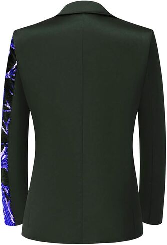 Pyiujtr Boys 4-Piece Tree and Wave Sequins Shiny Suit Jacket Shirt Bow Tie Pants Set for Performance Stage 6-16Y in Kuwait