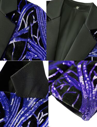 Pyiujtr Boys 4-Piece Tree and Wave Sequins Shiny Suit Jacket Shirt Bow Tie Pants Set for Performance Stage 6-16Y in Kuwait