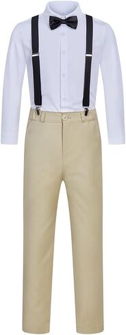 Kids Suits for Boys 7 Pieces Formal Suit Boys Dress Shirts Ring Bearer Outfit Slim Fit Dresswear Suit in Kuwait