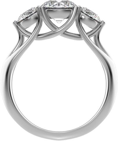 Clara Pucci 2.2 ct Round Cut anniversary 3 stone vintage European classic 14k White Gold engagement ring Band in Saudi Arabia