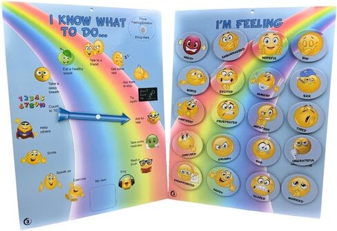 Emotions Canvas Activity Set Social Learning Activity Game for Kids Make Faces Describe Express Feelings 2 Canvases 12 Double Sided Emotion Cards 55pc Facial Expressions Preschool in Saudi Arabia