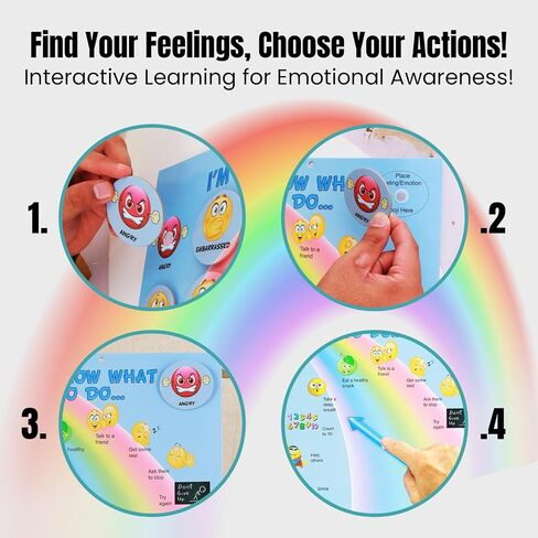 Emotions Canvas Activity Set Social Learning Activity Game for Kids Make Faces Describe Express Feelings 2 Canvases 12 Double Sided Emotion Cards 55pc Facial Expressions Preschool in Saudi Arabia