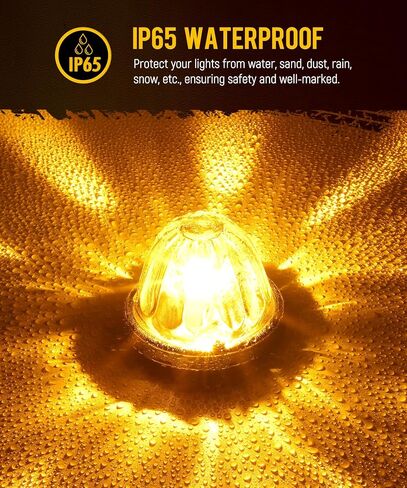 Partsam 2Pcs Dual Color Amber/Green LED Glass Lens Watermelon Lights, Turn Signal Marker Lights with Stainless Steel Bezel Compatible with Kenworth Peterbilt Freightliner in Saudi Arabia