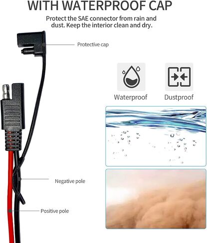 SAE to O Ring Terminal Harness, 14AWG 2FT SAE Battery Connector 2 Pin Quick Disconnect Plug Cable with 10A 15A 20A Fuse, Compatible for Motorcycle Cars RV in Saudi Arabia