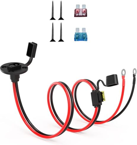 SAE to O Ring Terminal Harness, 14AWG 2FT SAE Battery Connector 2 Pin Quick Disconnect Plug Cable with 10A 15A 20A Fuse, Compatible for Motorcycle Cars RV in Saudi Arabia