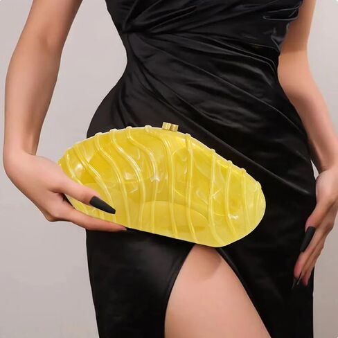 Acrylic Clutch Purse for Women Evening Bag, Irregular Shell Acrylic Purse Box Clutch with Chain for Party Wedding Prom in Saudi Arabia