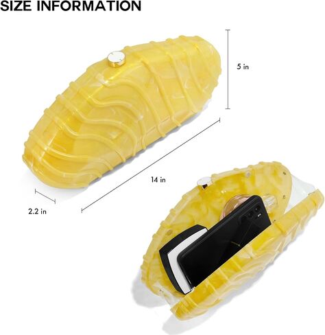Acrylic Clutch Purse for Women Evening Bag, Irregular Shell Acrylic Purse Box Clutch with Chain for Party Wedding Prom in Saudi Arabia