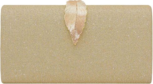 Milisente Clutch Purses For Women, Solid Suede Evening Clutch Bag Shoulder Bag With Metallic Leaves Clasp in Saudi Arabia