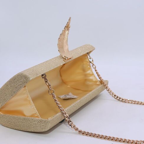 Milisente Clutch Purses For Women, Solid Suede Evening Clutch Bag Shoulder Bag With Metallic Leaves Clasp in Saudi Arabia