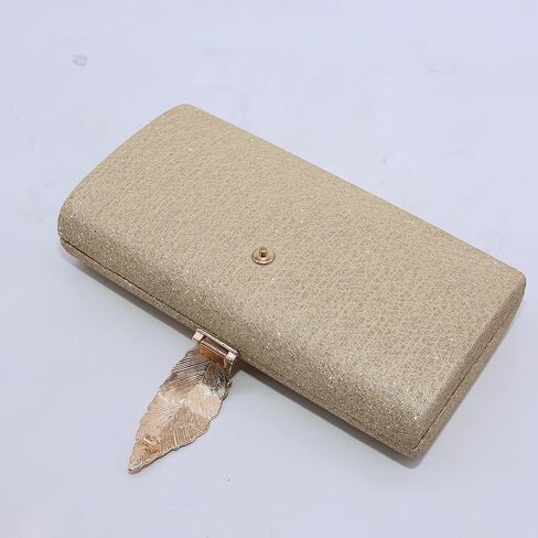 Milisente Clutch Purses For Women, Solid Suede Evening Clutch Bag Shoulder Bag With Metallic Leaves Clasp in Saudi Arabia