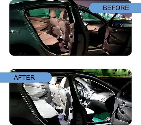 42 PCS CAR CAR Interior LED COMBELT SET ، T10 31 MM 36 MM 41 MM LIGHT LIGHT LIGHT LIGHT ، زاوية عريضة فائقة الإضاءة الساطعة ومصباح تشغيل ، Universal for Cars (أبيض) in Kuwait