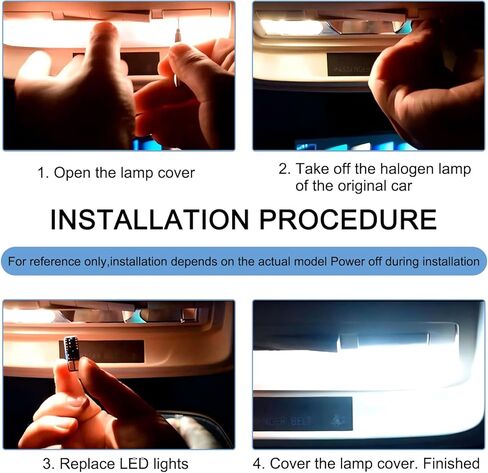 42 PCS CAR CAR Interior LED COMBELT SET ، T10 31 MM 36 MM 41 MM LIGHT LIGHT LIGHT LIGHT ، زاوية عريضة فائقة الإضاءة الساطعة ومصباح تشغيل ، Universal for Cars (أبيض) in Kuwait