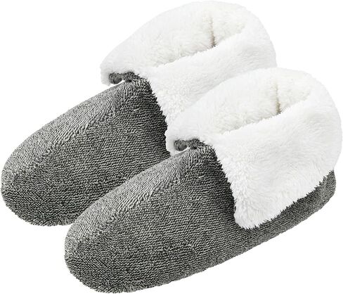 Panda Bros Men's Slipper Socks, Winter Non-Skid Warm Slipper Booties, Cozy Soft Indoor Socks with Fluffy Sherpa Lined in Kuwait
