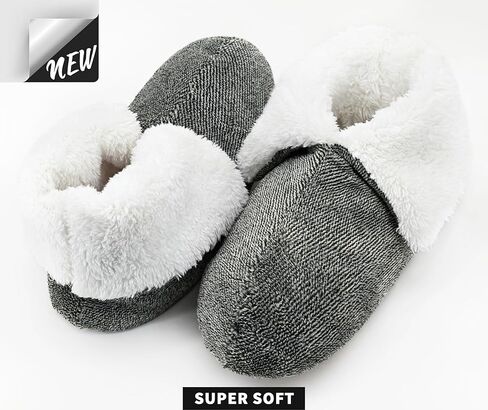 Panda Bros Men's Slipper Socks, Winter Non-Skid Warm Slipper Booties, Cozy Soft Indoor Socks with Fluffy Sherpa Lined in Kuwait