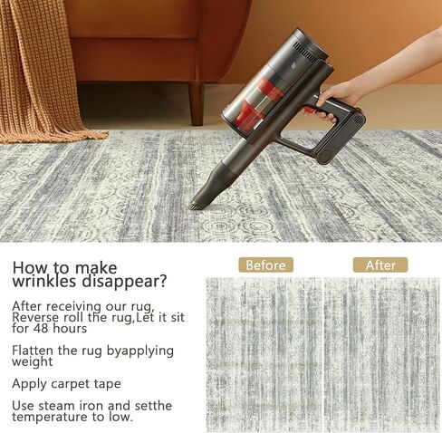 8x10 Area Rugs, Modern Abstract Rug with Non Slip Backing, Stain Resistant Washable Rugs, Non-Shedding Area Rug for Living Room (Grey, 8'x10') in Saudi Arabia