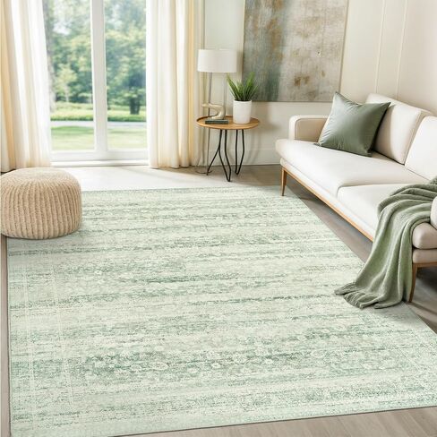 8x10 Area Rugs, Modern Abstract Rug with Non Slip Backing, Stain Resistant Washable Rugs, Non-Shedding Area Rug for Living Room (Grey, 8'x10') in Saudi Arabia