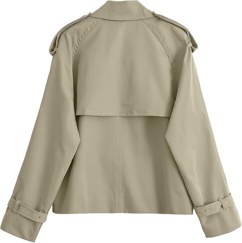 Pehmea Women's Crive Trench Breadted Trench مع جيوب ، 2025 Spring Casual Trendy Office Office Travel Short in Kuwait