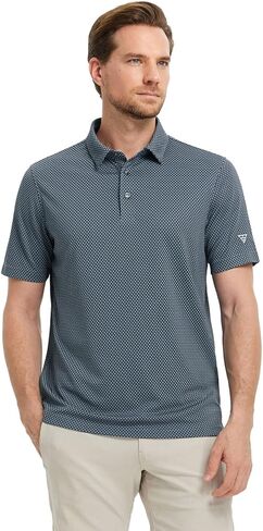 M MAELREG Golf Shirts for Men Moisture Wicking Jacquard Breathable Performance Dry Fit Collared Mens Polo Shirts Short Sleeve in Saudi Arabia
