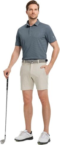 M MAELREG Golf Shirts for Men Moisture Wicking Jacquard Breathable Performance Dry Fit Collared Mens Polo Shirts Short Sleeve in Saudi Arabia