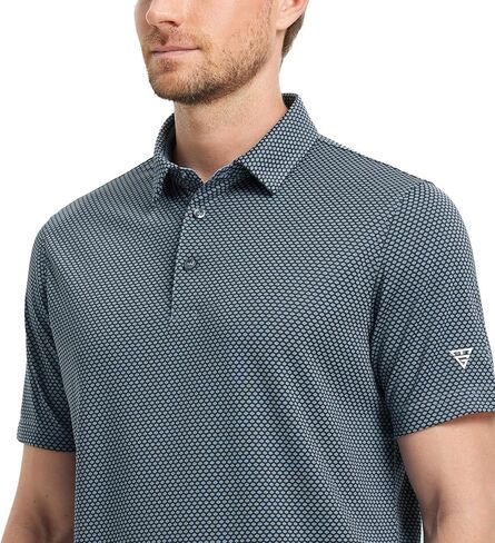 M MAELREG Golf Shirts for Men Moisture Wicking Jacquard Breathable Performance Dry Fit Collared Mens Polo Shirts Short Sleeve in Saudi Arabia