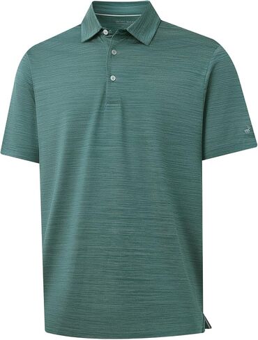 Rouen Polo Shirts for Men Dry Fit Performance Moisture Wicking Casual Jacquard Heather Collared Mens Golf Shirts Short Sleeve in Saudi Arabia