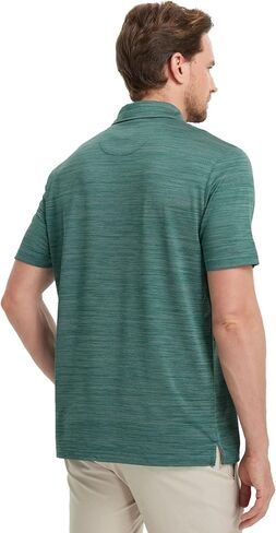 Rouen Polo Shirts for Men Dry Fit Performance Moisture Wicking Casual Jacquard Heather Collared Mens Golf Shirts Short Sleeve in Saudi Arabia