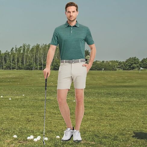 Rouen Polo Shirts for Men Dry Fit Performance Moisture Wicking Casual Jacquard Heather Collared Mens Golf Shirts Short Sleeve in Saudi Arabia
