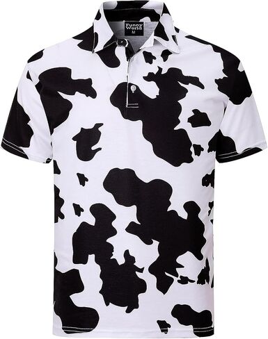 Funny World Men's Animal Print Polo Funny Golf Shirt Short Sleeve Costumes for Adults in Kuwait