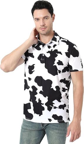 Funny World Men's Animal Print Polo Funny Golf Shirt Short Sleeve Costumes for Adults in Kuwait