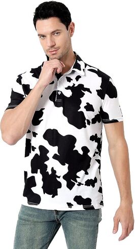 Funny World Men's Animal Print Polo Funny Golf Shirt Short Sleeve Costumes for Adults in Kuwait