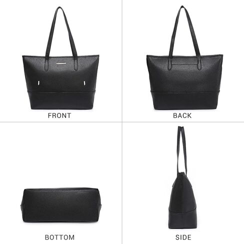 3PCS Women's Vegan Leather Tote Bag Set - Stylish Top Handle Satchel Purse Shoulder Bag Handbag and Wallet in Saudi Arabia