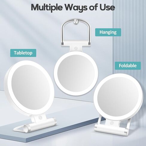 B Beauty Planet Mirror مع مرآة مكياج مكياج مكبرة 30x/ 30 ×/ 30x ذات الوجهين مع Tweezer ، 2000mAh 3 مع سطوع قابل للتعديل ، مرآة سفر قابلة للطي (9 "L × 7" W) in Kuwait