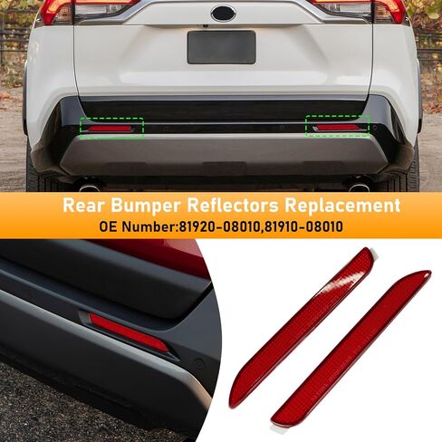 Compatible with Hyundai Sonata Rear Bumper Reflector 2015-2017,Left Driver & Right Passenger Side Rear Bumper Red Marker Trim,7th Gen Sonata Back Reflector Light W/O Bulb Replacement(1Pair) in Kuwait