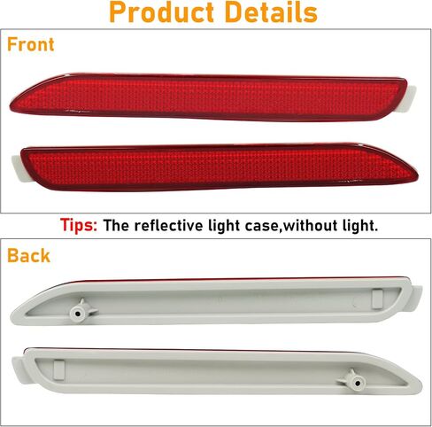 Compatible with Hyundai Sonata Rear Bumper Reflector 2015-2017,Left Driver & Right Passenger Side Rear Bumper Red Marker Trim,7th Gen Sonata Back Reflector Light W/O Bulb Replacement(1Pair) in Kuwait