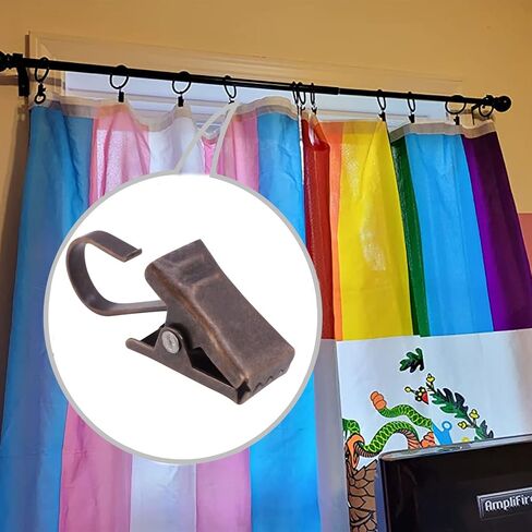 BIHRTC Pack of 25 Black Curtain Clips String Light Hangers Small Metal Wire Holder for Hanging Camper Awning Light Christmas Decor Shower Home Decoration Indoor and Outdoor Photos Arts Crafts Display in Kuwait