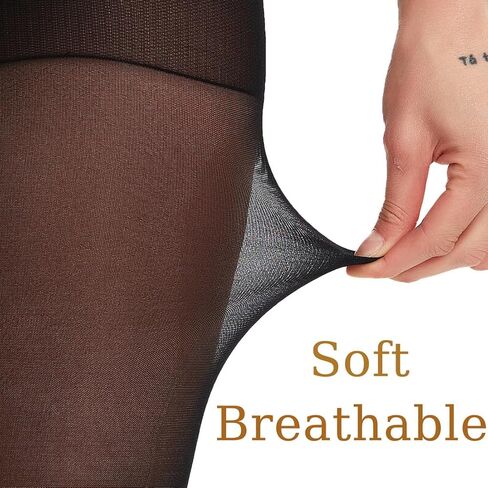 Citystl 2 Pairs Women's Black Sheer Tights - 30D Not Rip Control Top Pantyhose - Reinforced Toes in Saudi Arabia